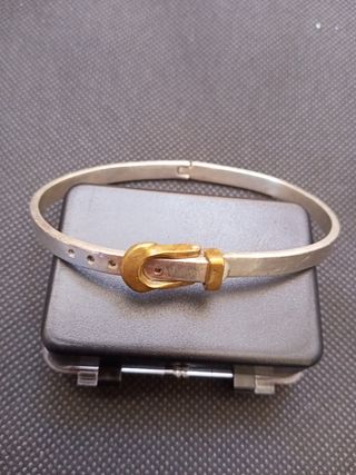 Pulsera de plata 925, rígida en forma de cinturón