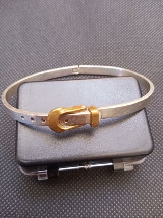 Pulsera de plata 925, rígida en forma de cinturón