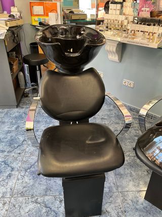 2 Lavacabezas Peluquería Negro/Plata