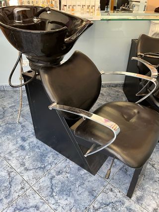 2 Lavacabezas Peluquería Negro/Plata