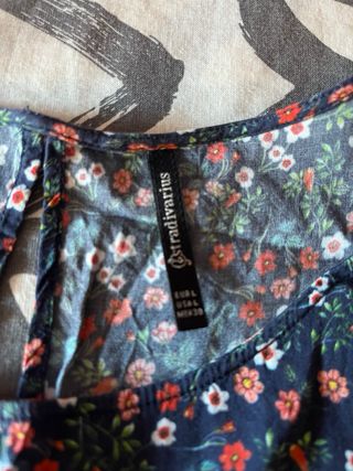 Camiseta tirantes floral azul talla L