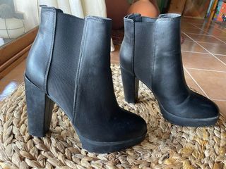 Botín tacón plataforma negro talla 39