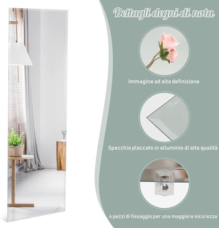 Specchio da Parete 110 x 38 cm, Specchio Rettangol
