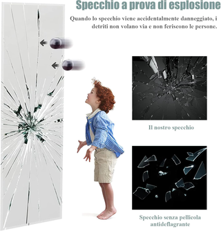 Specchio da Parete 110 x 38 cm, Specchio Rettangol