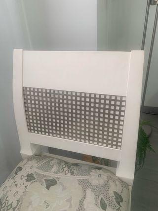 Banco tu y yo blanco y tela