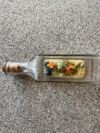 BOTELLA CON CORALES DECORACIÓN ACUARIOS