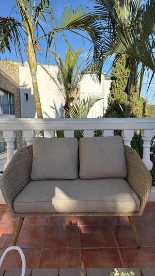 Conjunto sillones ratán y metal