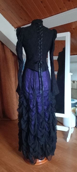 Disfraz Gótico Victoriano Negro/Morado Talla S/M