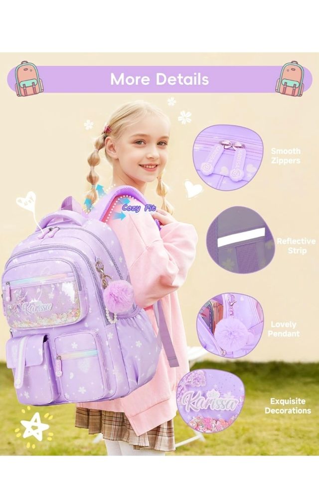 Mochila Escolar Morada Niña Karissa