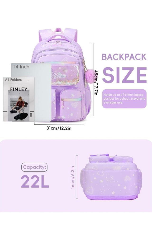 Mochila Escolar Morada Niña Karissa