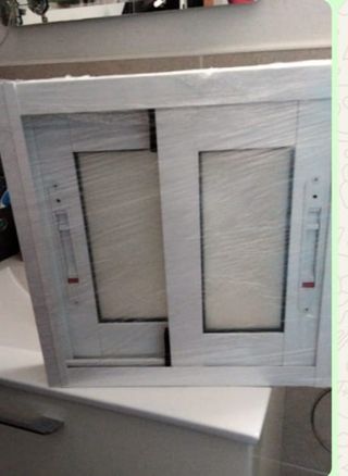 Ventana corredera aluminio con tapajuntas