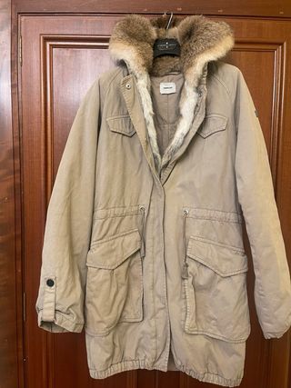 Parka LEMPELIUS Beige con Capucha y Pelo