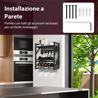 Portabottiglie da Parete, Scaffale Espositivo per