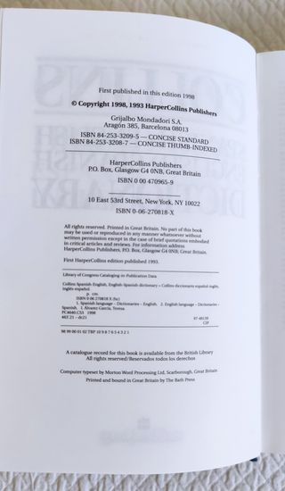 Diccionario español/ingles=ingles/español COLLINS