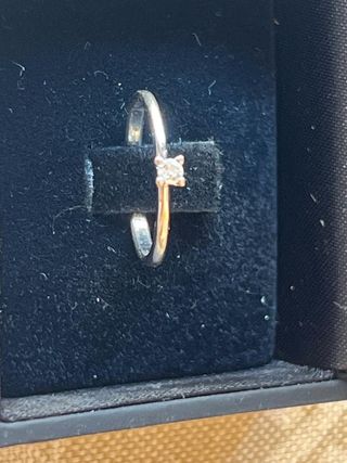 Anillo solitario oro blanco y diamante