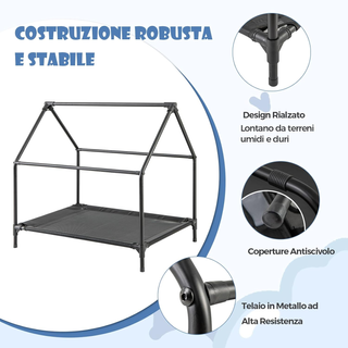 Casetta per Cani, Letto Rialzato per Cani con Cope