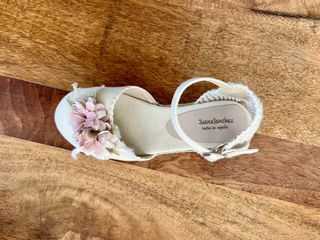 Alpargatas Comunión Flores Rosas Blancas. T32