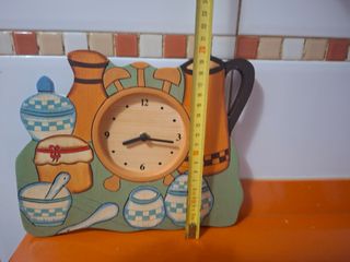 Reloj de cocina de madera