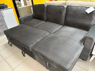 Sofá chaise longue cama arcón gris