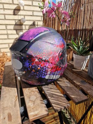 Casco Moto Fibra Carbono Mujer