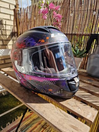 Casco Moto Fibra Carbono Mujer