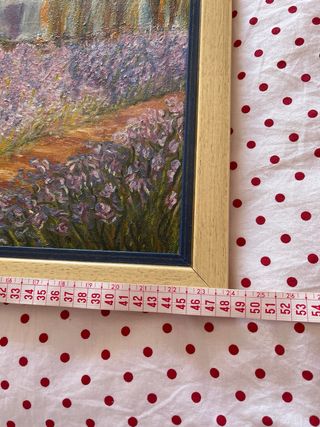 Cuadro de paisaje con flores