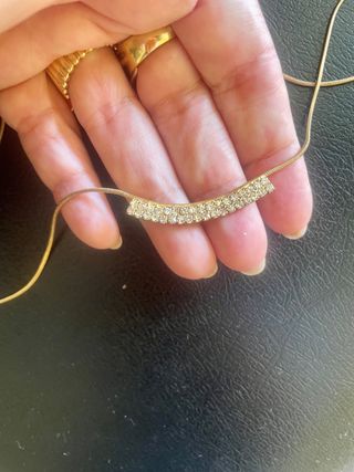 Collana bigiotteria americana dorata con strass