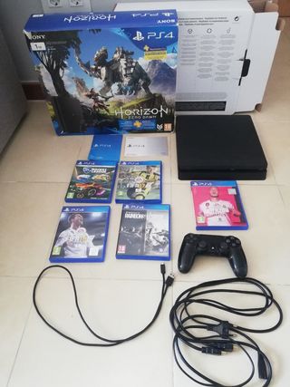 Negociable PS4 Slim 1TB + Caja + 5 Juegos