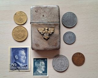 Lote 3 Reich Alemania Nazi Monedas Sellos