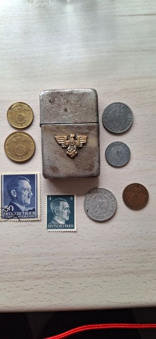 Lote 3 Reich Alemania Nazi Monedas Sellos