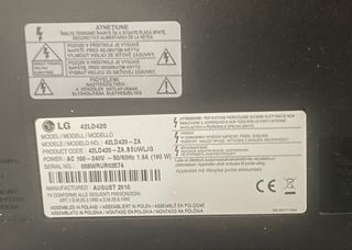 TV LG 42 HD LCD 42LD420 Negra