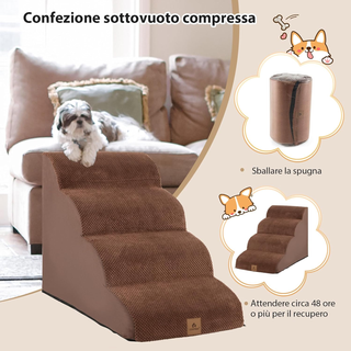 Rampa per Cani in Schiuma a 4 Livelli, Scale Antis