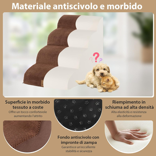 Rampa per Cani in Schiuma a 4 Livelli, Scale Antis