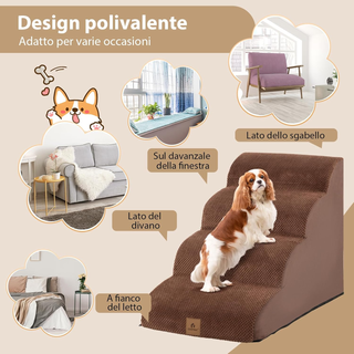 Rampa per Cani in Schiuma a 4 Livelli, Scale Antis