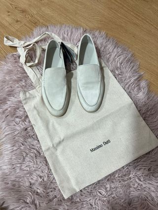 Mocasines Massimo Dutti mujer ante beige