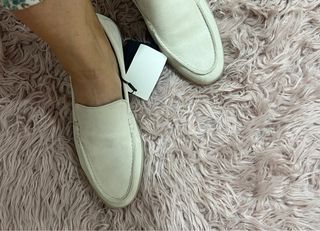 Mocasines Massimo Dutti mujer ante beige