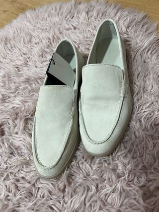 Mocasines Massimo Dutti mujer ante beige