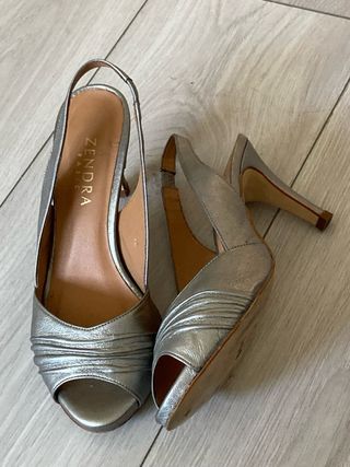 Zapatos ZENDRA BASIC plateados talla 37