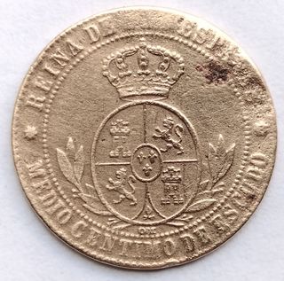 1/2 CENTIMO DE ESCUDO 1868 