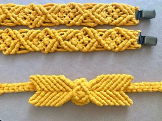Tirantes para pantalones y pajarita de macramé 