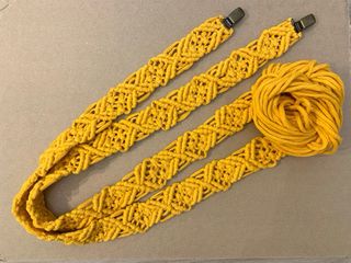 Tirantes para pantalones y pajarita de macramé 