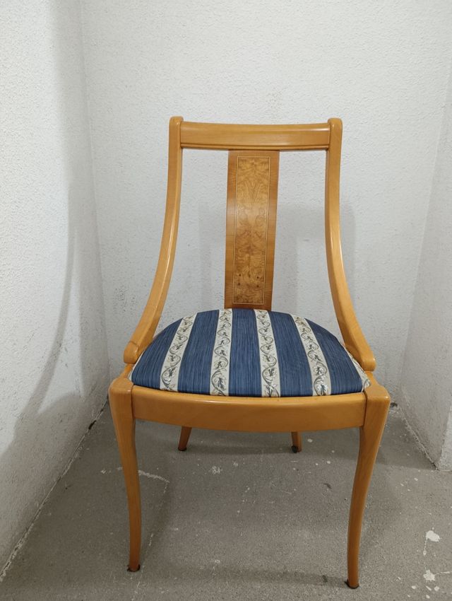 6 Sillas Tapizadas Madera y Tela.Perfecto estado.