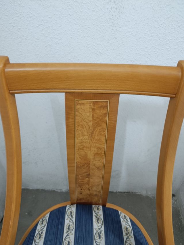 6 Sillas Tapizadas Madera y Tela.Perfecto estado.