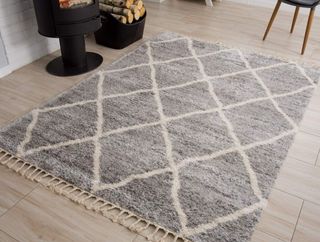 Alfombra geométrica gris 200x135