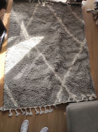 Alfombra geométrica gris 200x135