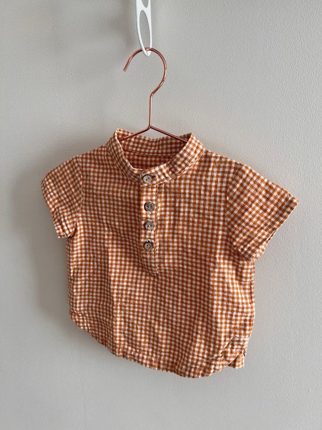 Camisa bebé KIABI cuadros 3 meses. NUEVA!