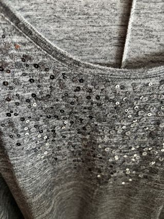Jersey gris con lentejuelas talla XXXL