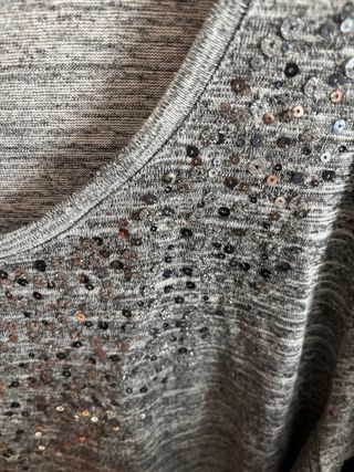 Jersey gris con lentejuelas talla XXXL