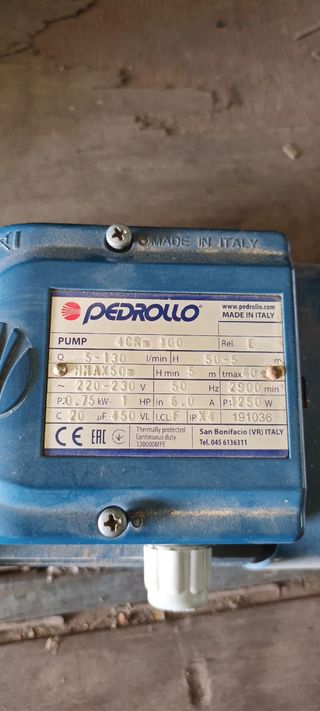 Bomba de agua Pedrollo