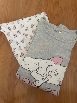 Pijama niña gris con dibujo gato XS